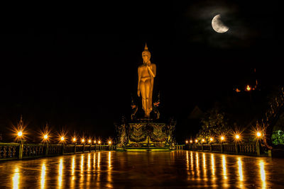 View of illuminated statue at night