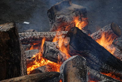 Close-up of bonfire