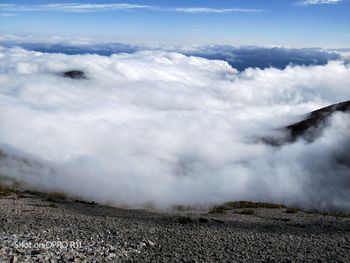 Scenic view of steam over landscape