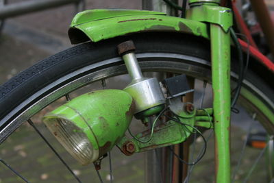 Close-up of bicycle wheel