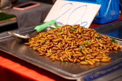 Close-up of food on table