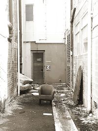 Abandoned building in city