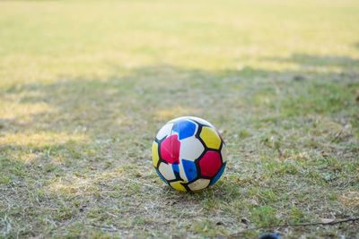 Close-up of ball on field