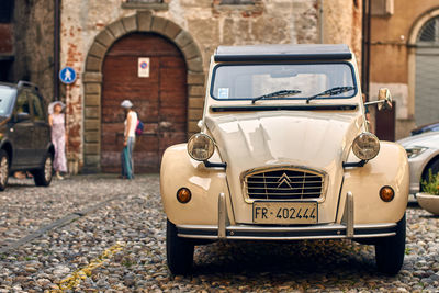 Vintage car on street