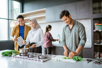 Business colleagues working in office