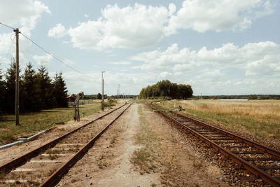 Railroad tracks against sky