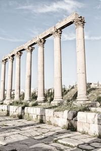 Old ruins of temple against sky