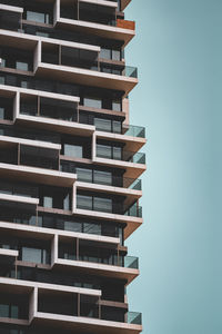 Low angle view of building against clear sky