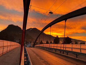 Bridge against sky during sunset