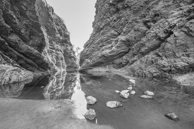 Scenic view of rock formation in sea