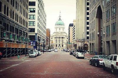 City street with buildings in background