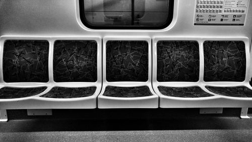 Empty seats in metro train