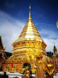 Low angle view of statue of temple