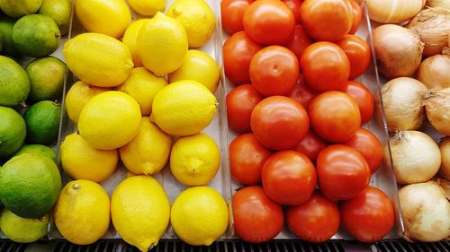 Full frame shot of oranges in market