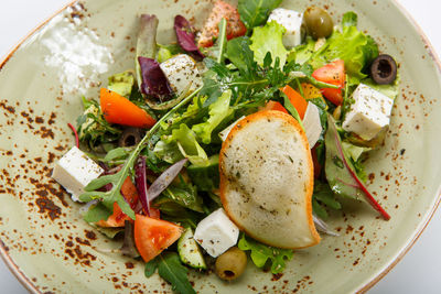 High angle view of salad in plate