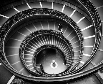 Low angle view of spiral staircase