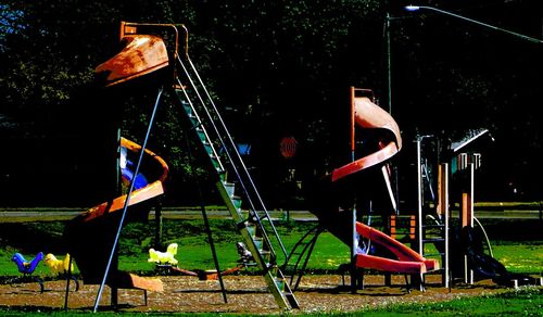 Empty swing in park