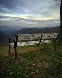 Scenic view of landscape against cloudy sky