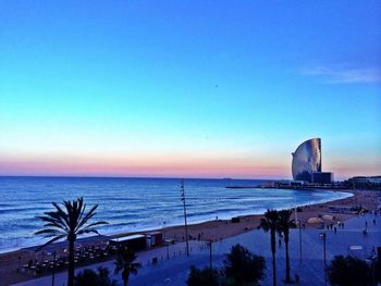 Scenic view of sea at sunset