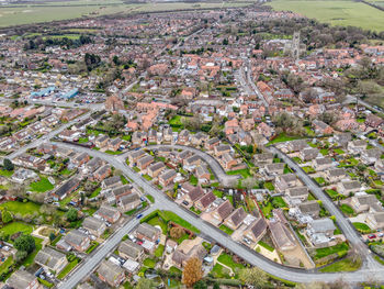 Overhead view of the town of hedon, east riding of yorkshire, uk