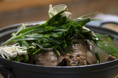 Close-up of duck stew in bowl