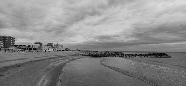 Cloudy day on the beach in misano