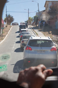 Traffic on road in city