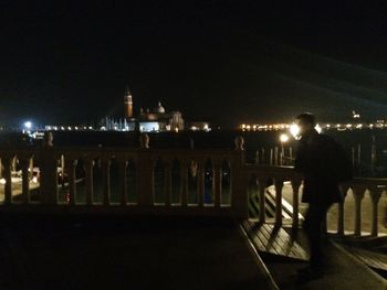 View of illuminated street light at night