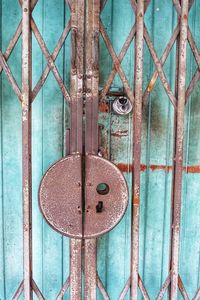 Full frame shot of rusty gate