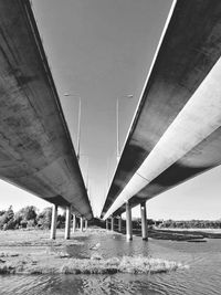 Low angle view of bridge against sky