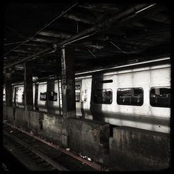 Train at railroad station platform