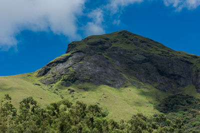 Low angle view of mountain against sky