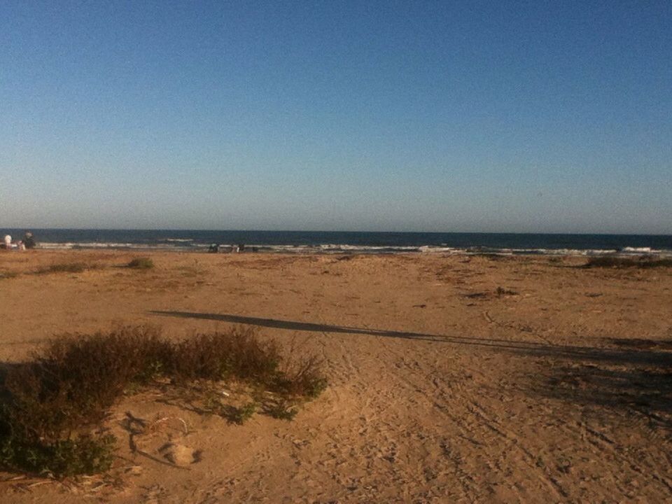 clear sky, beach, sand, copy space, horizon over water, sea, tranquility, tranquil scene, shore, water, scenics, nature, blue, beauty in nature, remote, day, idyllic, outdoors, non-urban scene, coastline