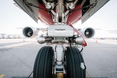 High angle view of airplane at airport