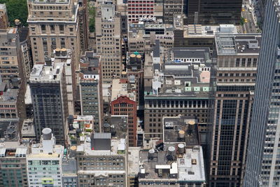 High angle view of buildings in city