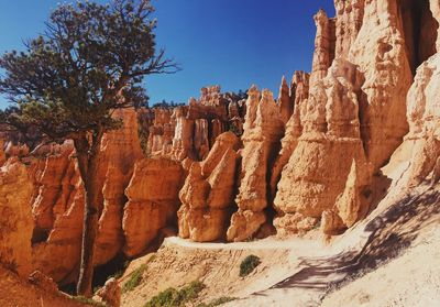 View of rock formations against sky