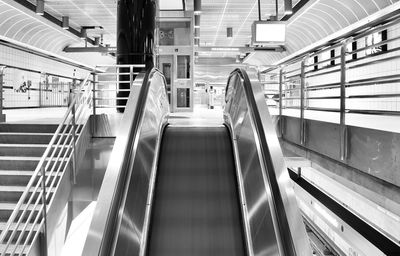 Low angle view of escalator