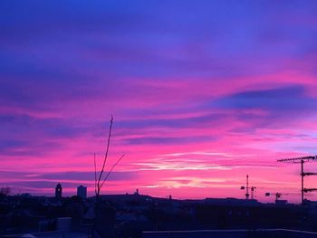 Scenic view of dramatic sky at sunset