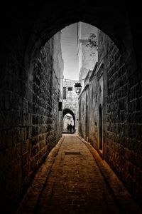 People walking in tunnel