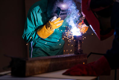 Low angle view of man working