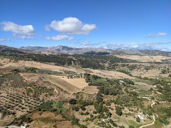 High angle view of landscape against sky