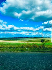 Scenic view of field against sky