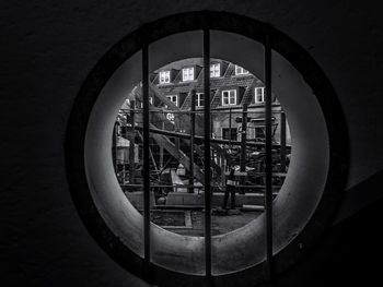 View of building through window