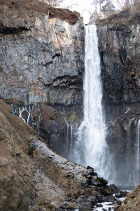 Scenic view of waterfall