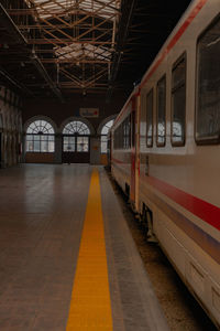 Train at railroad station platform