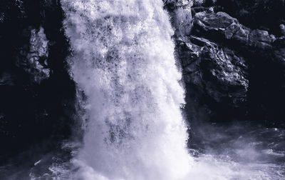 Scenic view of waterfall