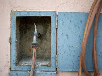 Water pipe on wall