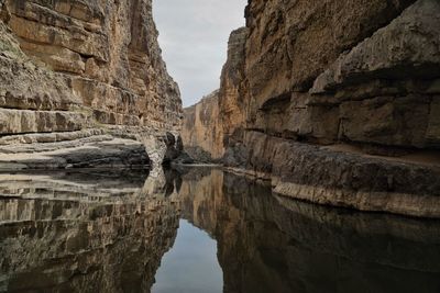 Rock formations in lake, canyon 