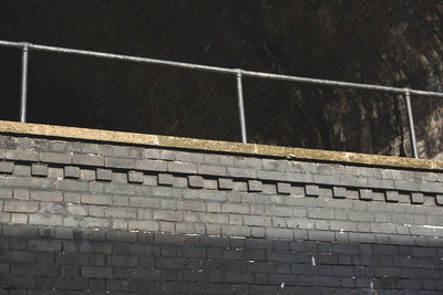 High angle view of brick wall