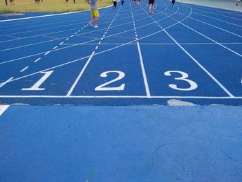 Close-up of running track